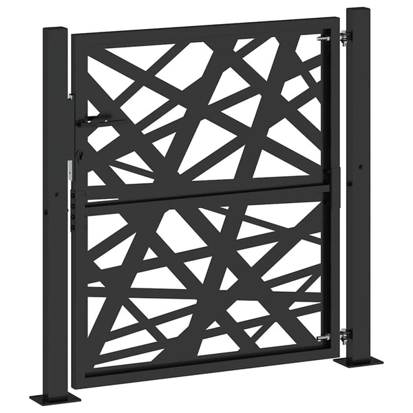 Schwarzes Gartentor 100x100 cm mit Lichtdesign