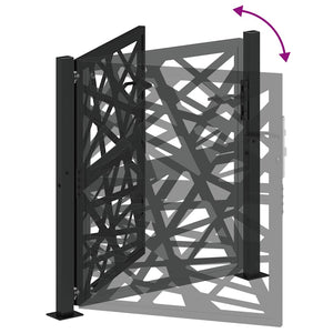 Schwarzes Gartentor 100x100 cm mit Lichtdesign