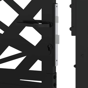 Schwarzes Gartentor 100x100 cm mit Lichtdesign