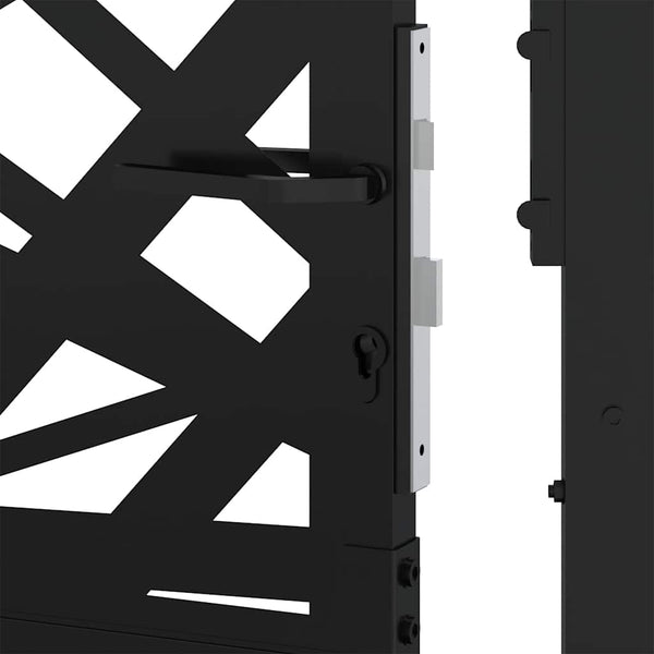 Schwarzes Gartentor 100x100 cm mit Lichtdesign
