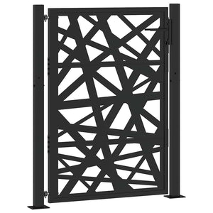 Schwarzes Gartentor 100x125 cm Stahl