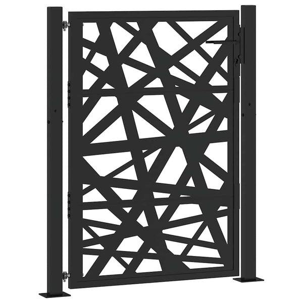 Schwarzes Gartentor 100x125 cm Stahl