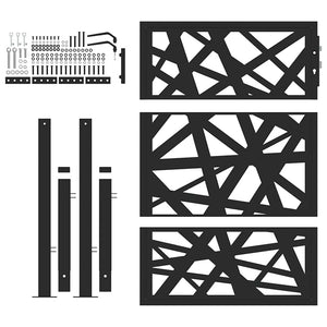 Schwarzes Gartentor 100x125 cm Stahl