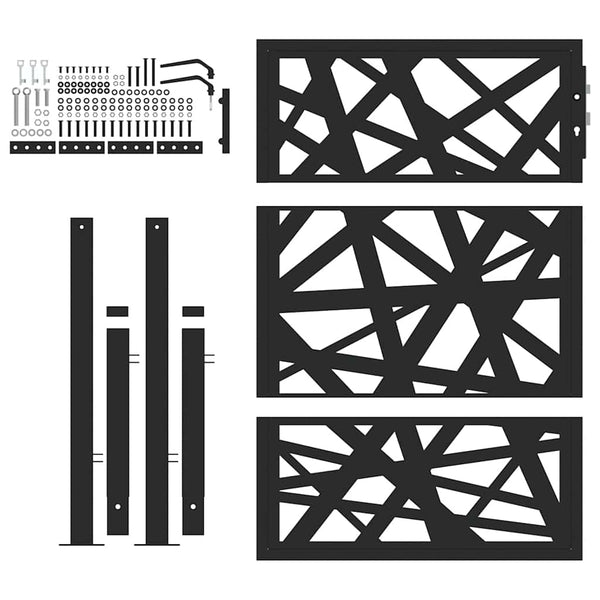 Schwarzes Gartentor 100x125 cm Stahl