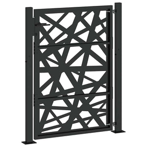 Schwarzes Gartentor 100x125 cm Stahl