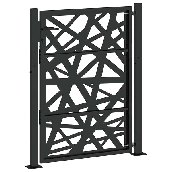 Schwarzes Gartentor 100x125 cm Stahl