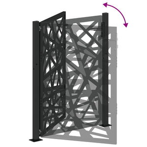 Schwarzes Gartentor 100x125 cm Stahl