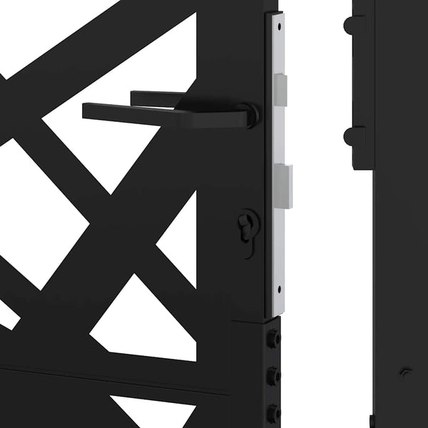 Schwarzes Gartentor 100x125 cm Stahl