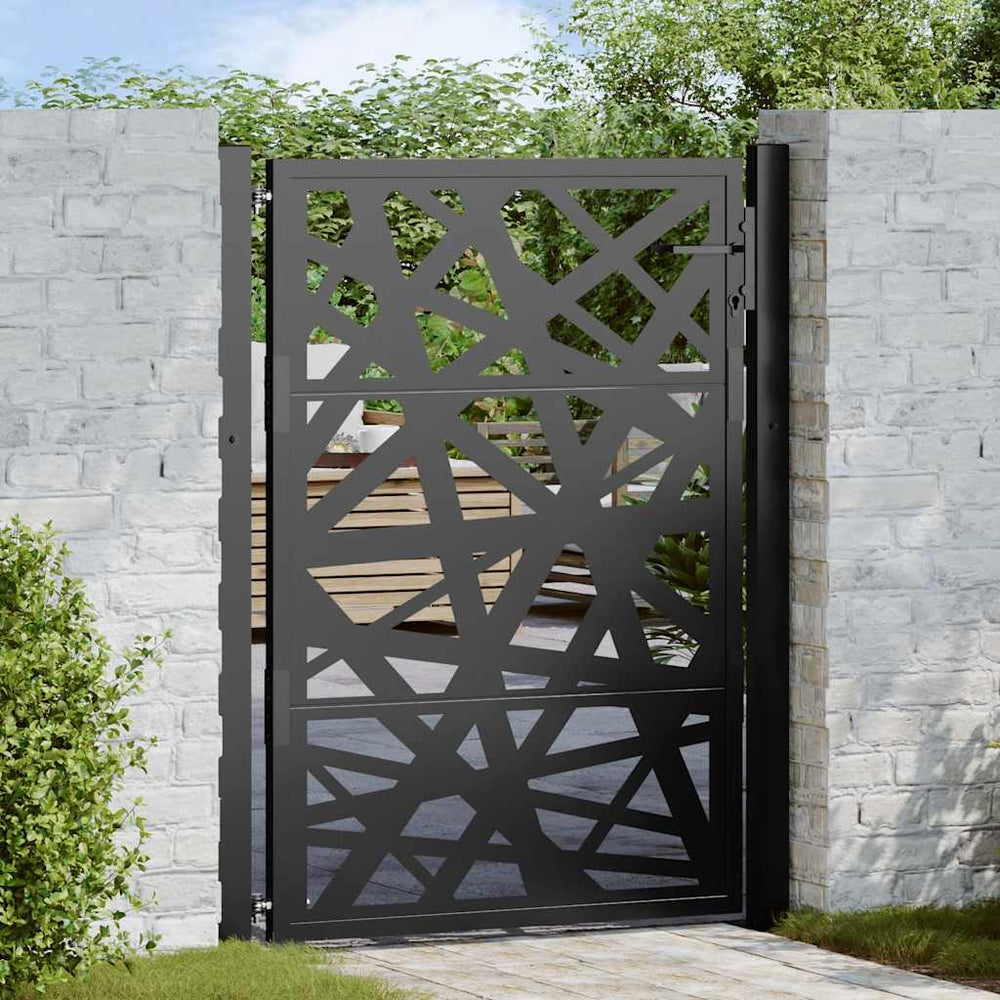 Schwarzes Gartentor 100x125 cm Stahl