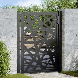 Schwarzes Gartentor 100x125 cm Stahl