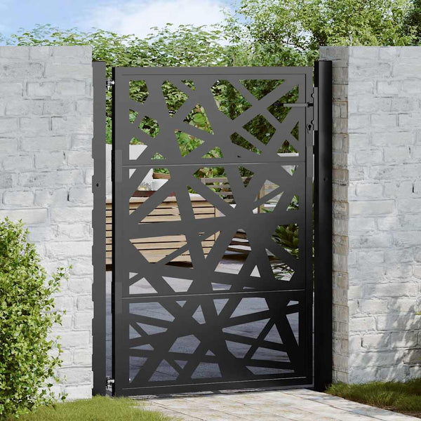 Schwarzes Gartentor 100x125 cm Stahl