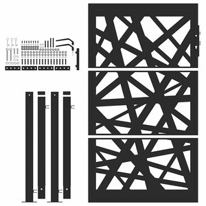 Schwarzes Gartentor 100x150 cm Stahl