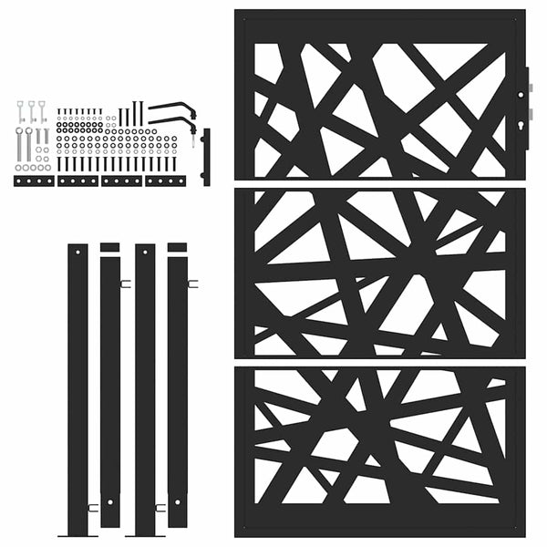 Schwarzes Gartentor 100x150 cm Stahl