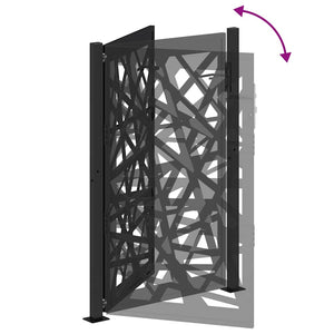 Schwarzes Gartentor 100x150 cm Stahl
