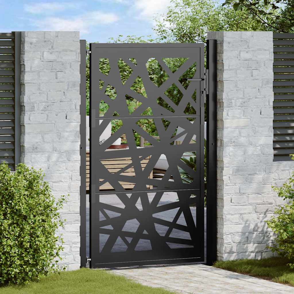 Schwarzes Gartentor 100x150 cm Stahl