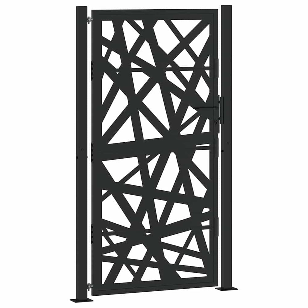 Gartentor Schwarz 100x175 cm Stahl