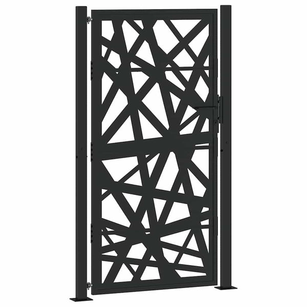Gartentor Schwarz 100x175 cm Stahl