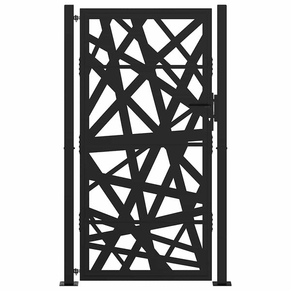 Gartentor Schwarz 100x175 cm Stahl