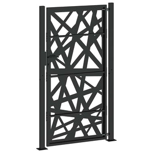 Gartentor Schwarz 100x175 cm Stahl