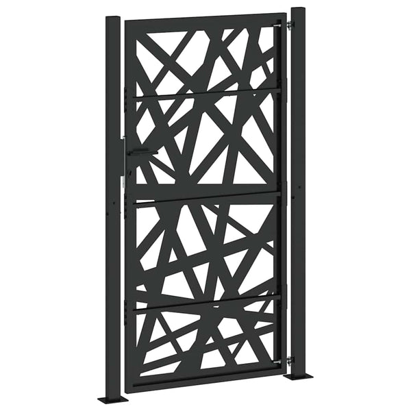 Gartentor Schwarz 100x175 cm Stahl