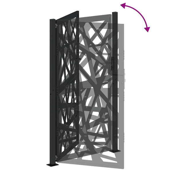 Gartentor Schwarz 100x175 cm Stahl