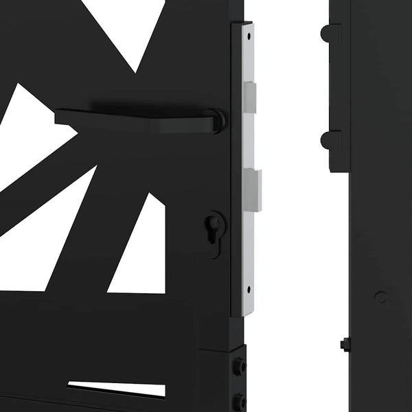 Gartentor Schwarz 100x175 cm Stahl