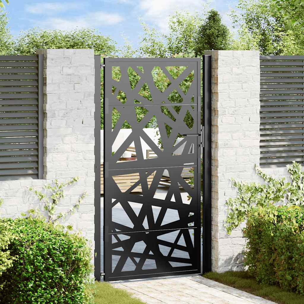 Gartentor Schwarz 100x175 cm Stahl