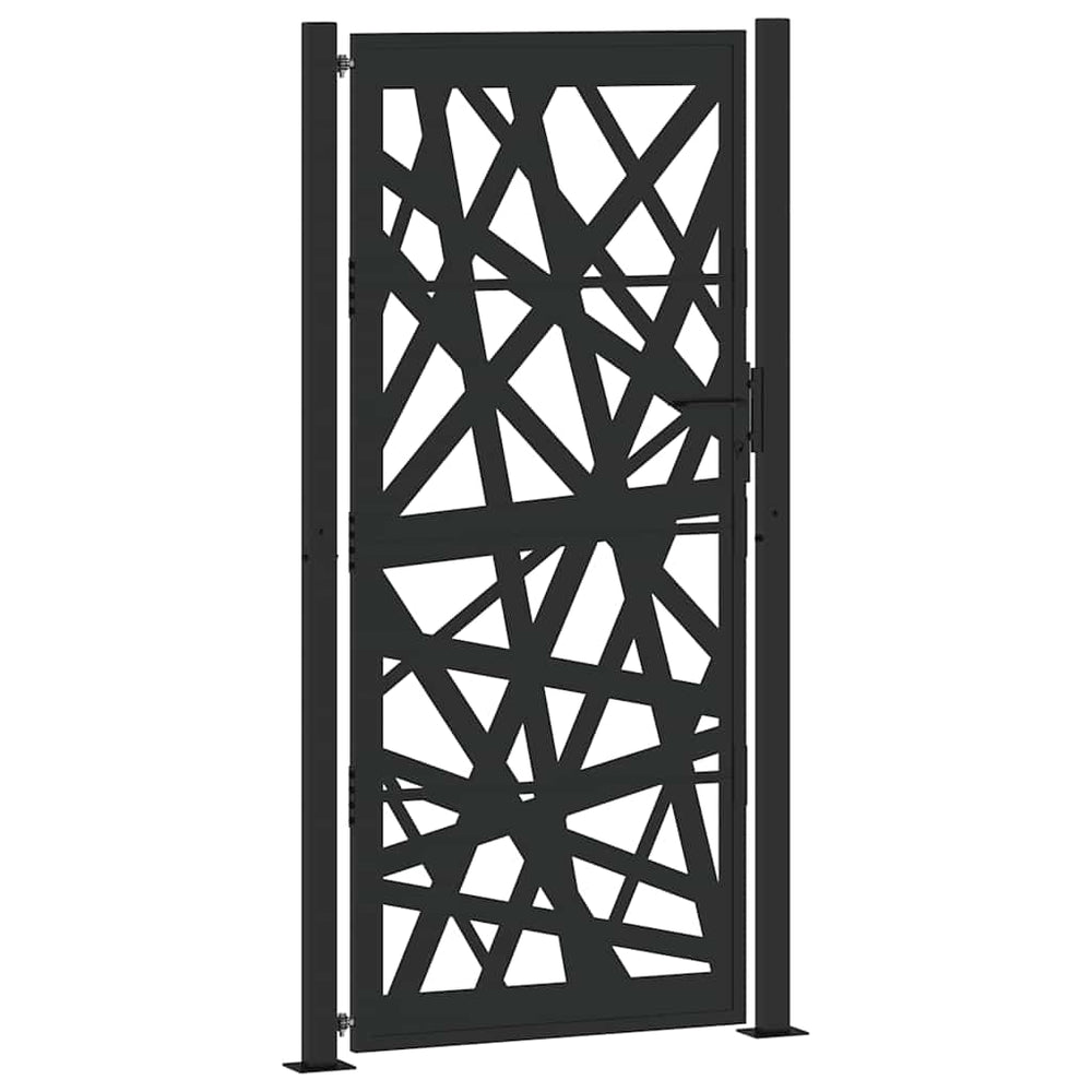 Gartentor Schwarz 100x200 cm Stahl