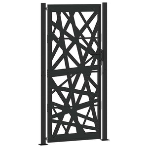Gartentor Schwarz 100x200 cm Stahl