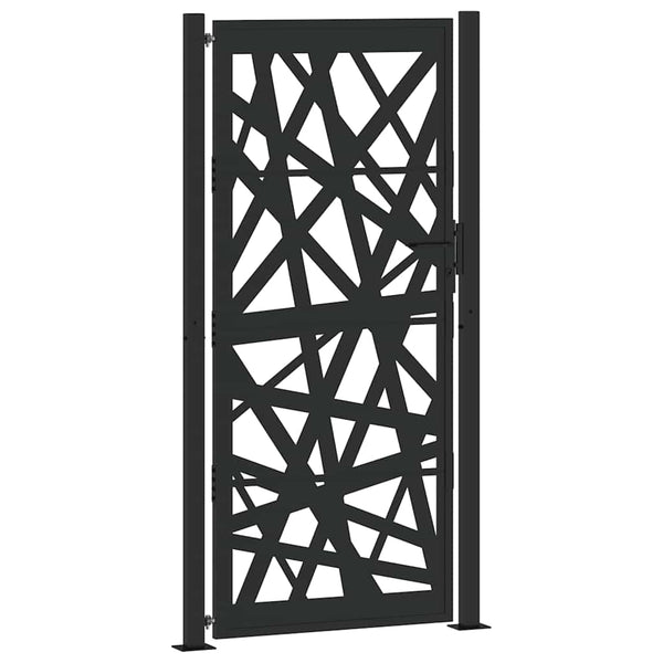 Gartentor Schwarz 100x200 cm Stahl