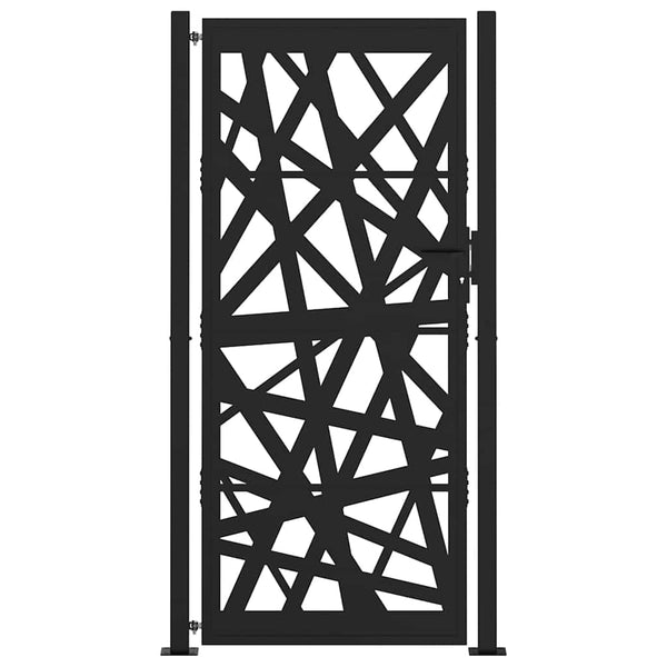 Gartentor Schwarz 100x200 cm Stahl