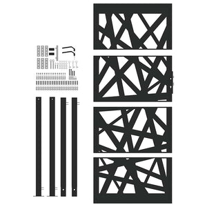 Gartentor Schwarz 100x200 cm Stahl