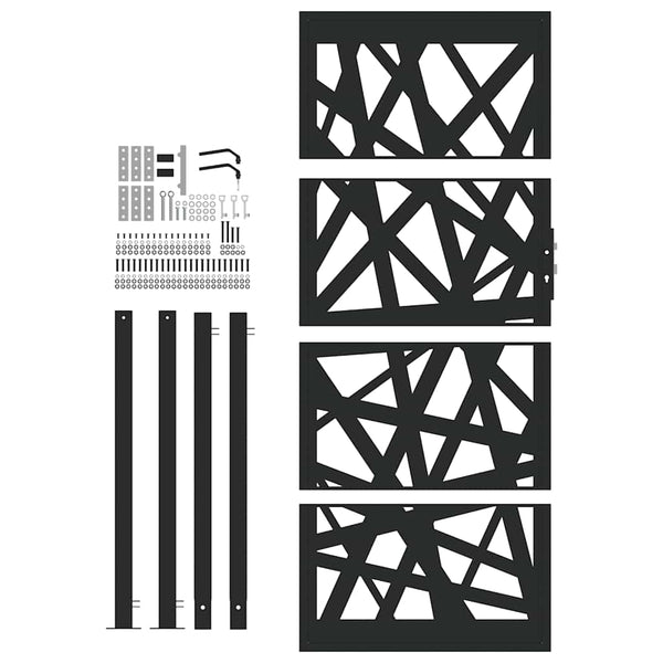 Gartentor Schwarz 100x200 cm Stahl