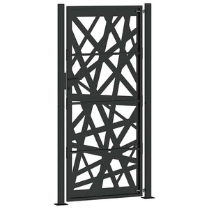 Gartentor Schwarz 100x200 cm Stahl