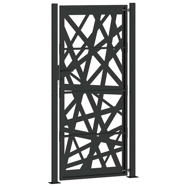 Gartentor Schwarz 100x200 cm Stahl