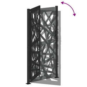 Gartentor Schwarz 100x200 cm Stahl