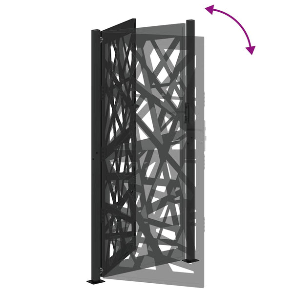 Gartentor Schwarz 100x200 cm Stahl