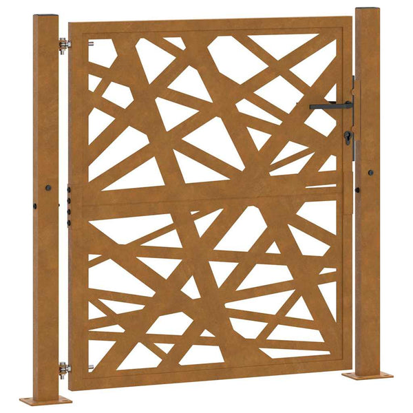 Cortenstahl Gartentor 100x100 cm, Helles Design