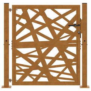 Cortenstahl Gartentor 100x100 cm, Helles Design