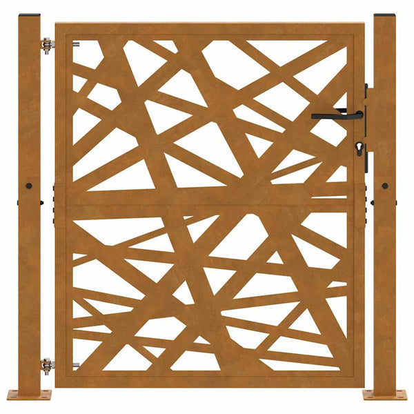 Cortenstahl Gartentor 100x100 cm, Helles Design