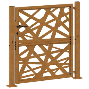 Cortenstahl Gartentor 100x100 cm, Helles Design