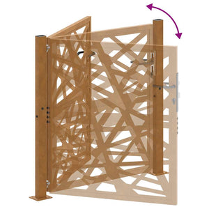 Cortenstahl Gartentor 100x100 cm, Helles Design