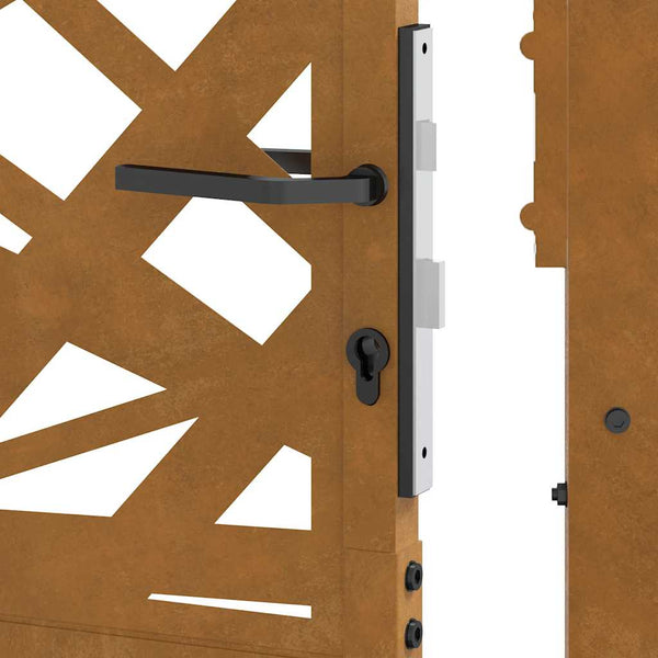 Cortenstahl Gartentor 100x100 cm, Helles Design