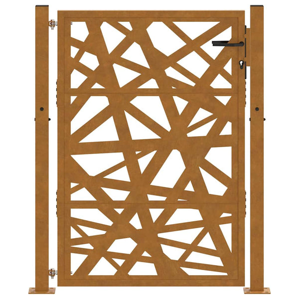 Cortenstahl Gartentor 100x125cm Helles Design