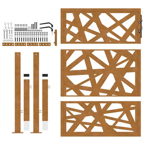 Cortenstahl Gartentor 100x125cm Helles Design