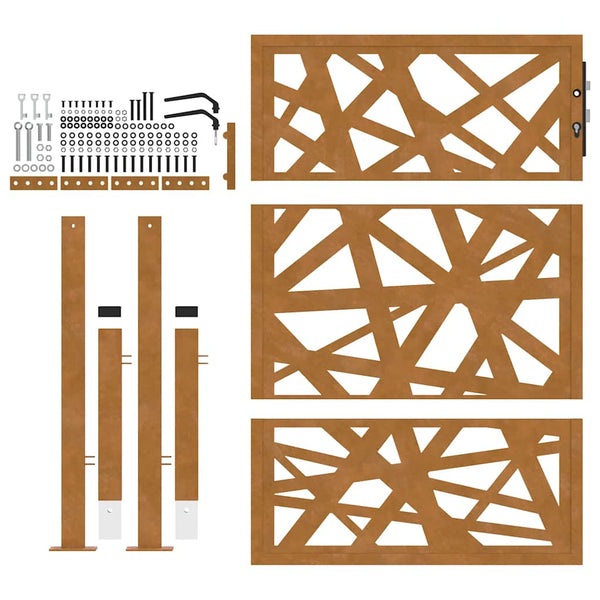 Cortenstahl Gartentor 100x125cm Helles Design