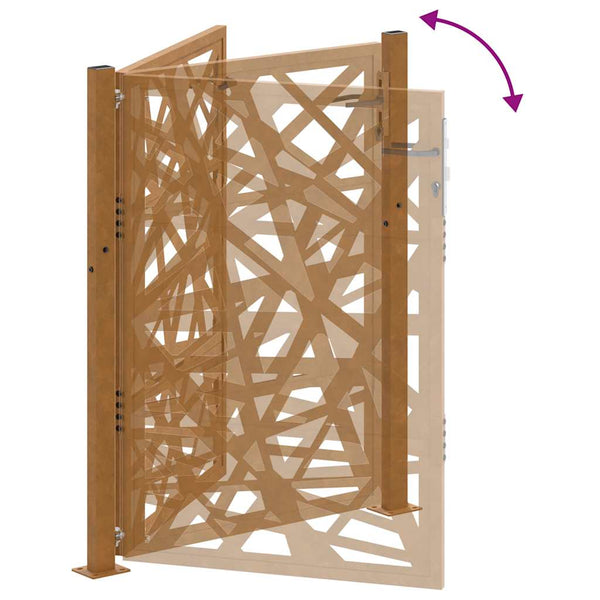 Cortenstahl Gartentor 100x125cm Helles Design