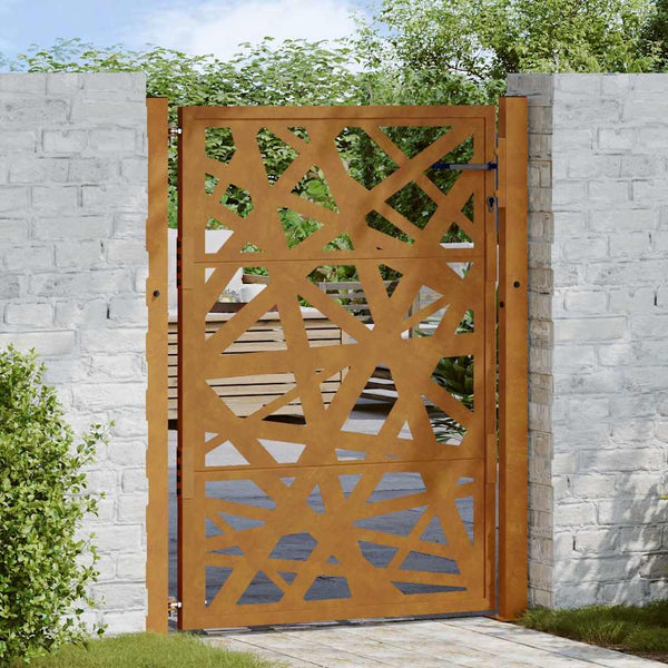 Cortenstahl Gartentor 100x125cm Helles Design