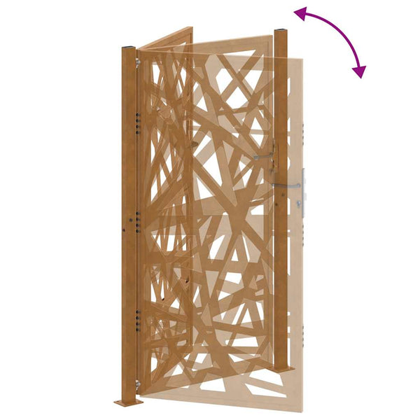 Gartentor Cortenstahl 100x175 cm Helles Design