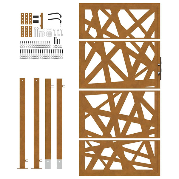 Gartentor Cortenstahl 100x200 cm